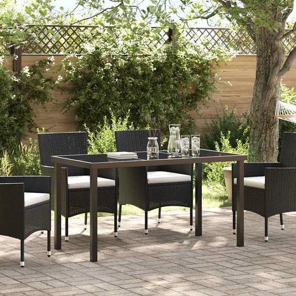 Table de Jardin Noir 140 x 70 x 73 cm Métal