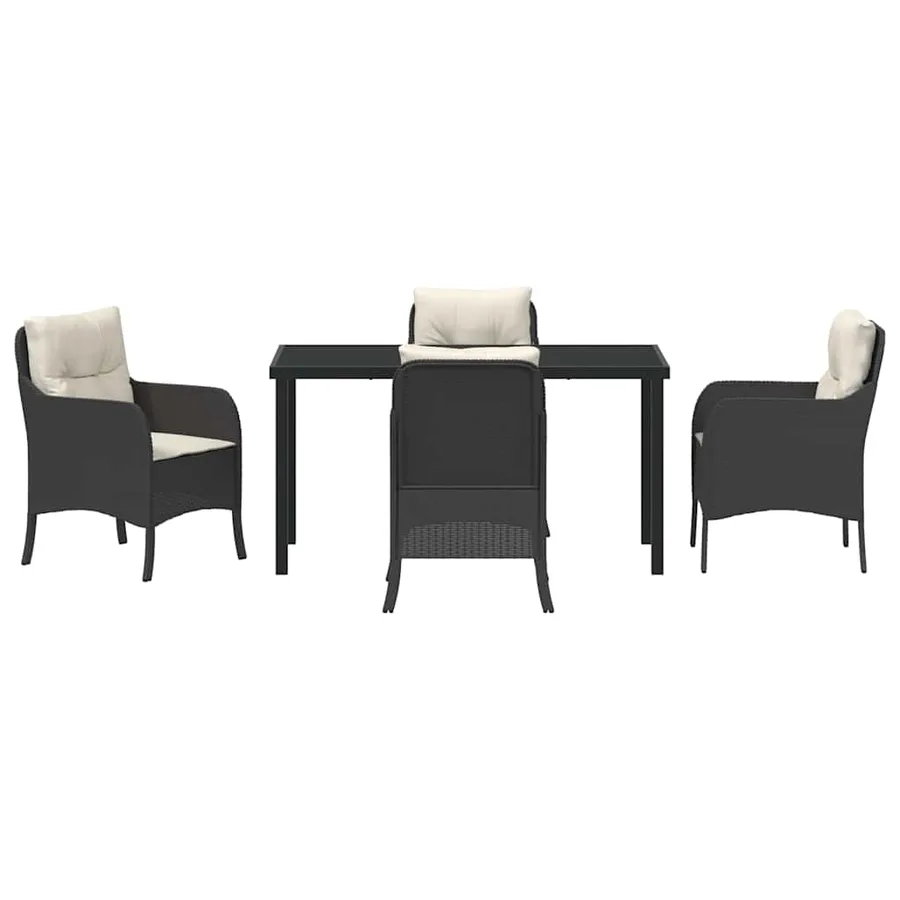 Ensemble de salle à manger pour jardin 5 pcs Noir polyrotin - 7