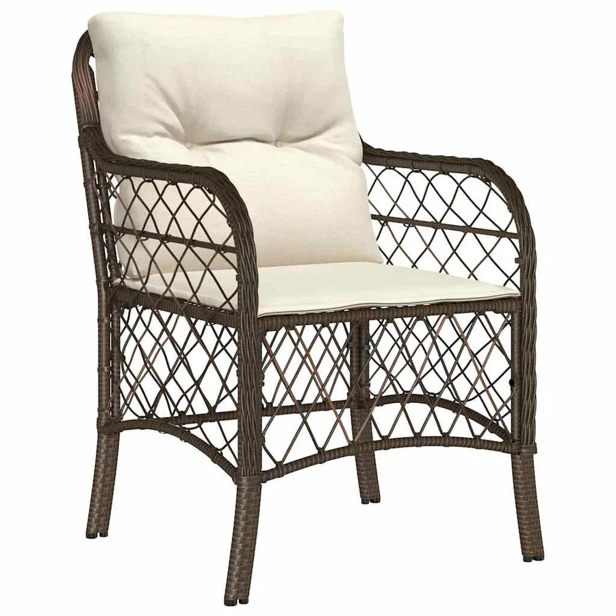 Ensemble de salle à manger pour jardin 5 pcs Marron polyrotin - 6