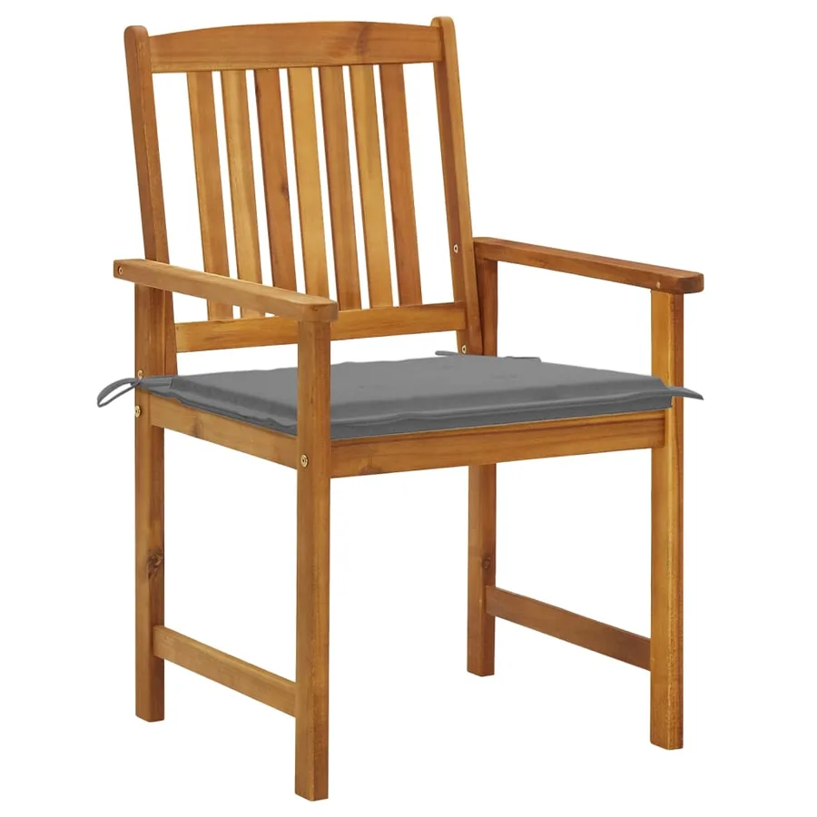 Chaises de jardin avec coussins lot de 8 Bois d'acacia solide - 2