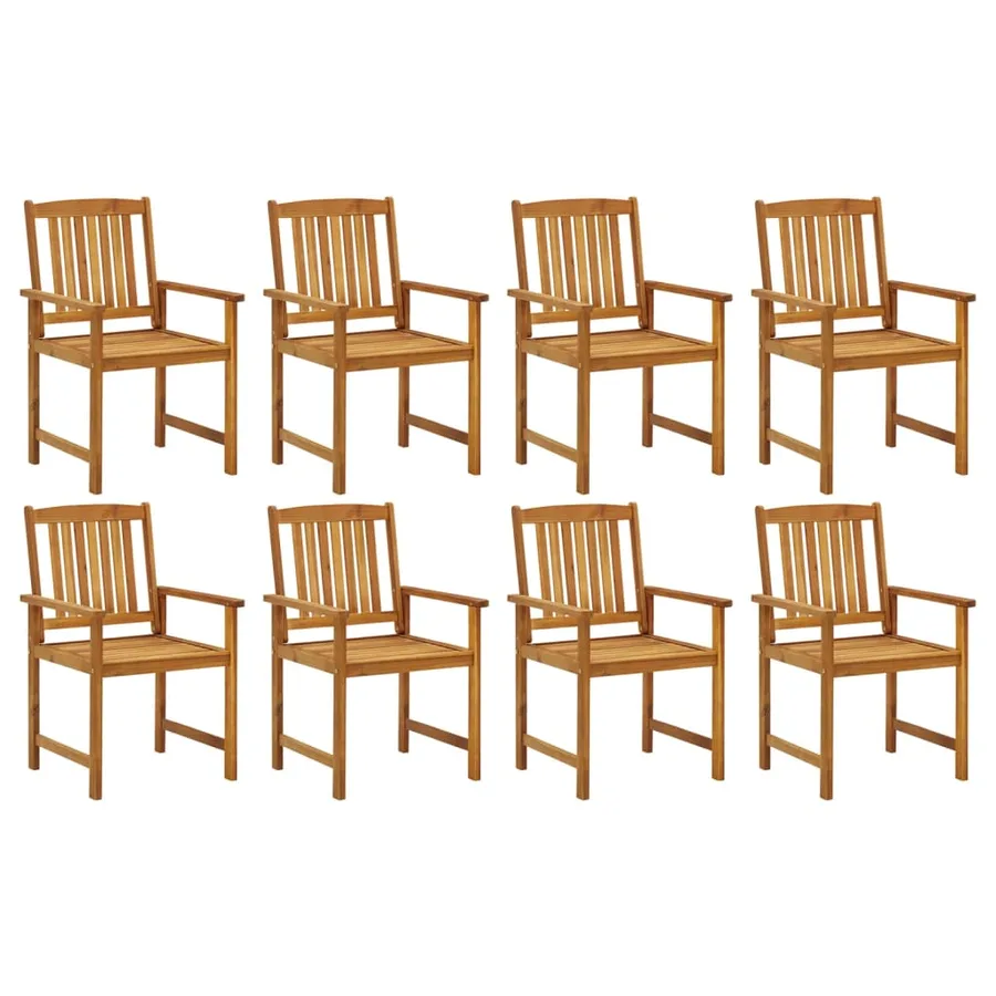 Chaises de jardin avec coussins lot de 8 Bois d'acacia solide - 3