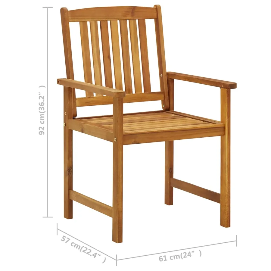 Chaises de jardin avec coussins lot de 8 Bois d'acacia solide - 8