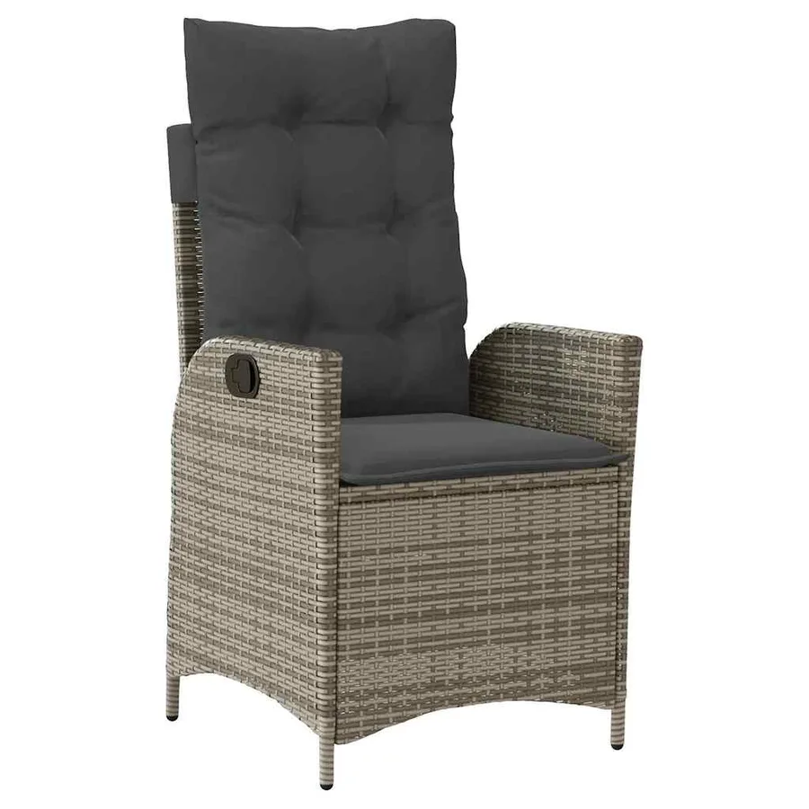 Ensemble de salle à manger pour jardin 7 pcs Gris polyrotin - 6