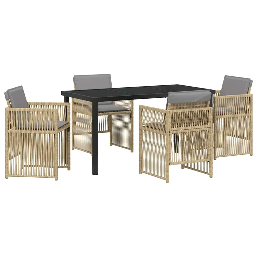 Ensemble de salle à manger pour jardin 5 pcs Beige - 2