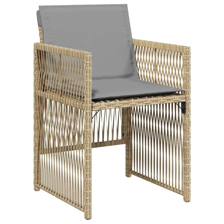 Ensemble de salle à manger pour jardin 5 pcs Beige - 6