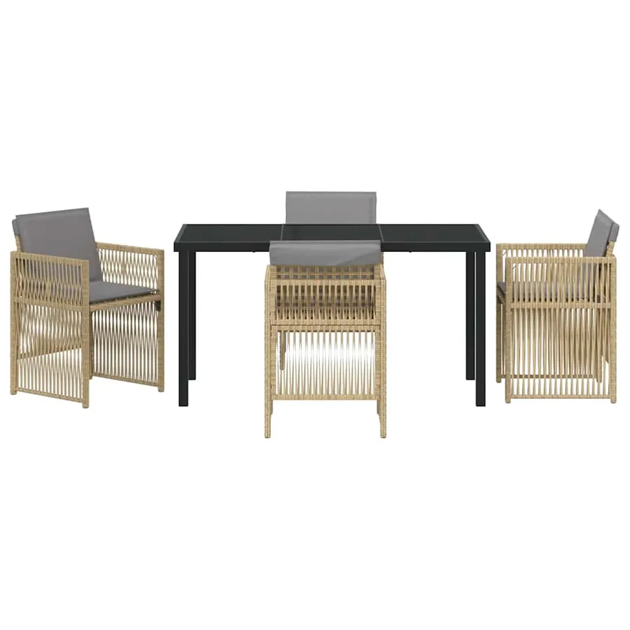 Ensemble de salle à manger pour jardin 5 pcs Beige - 7