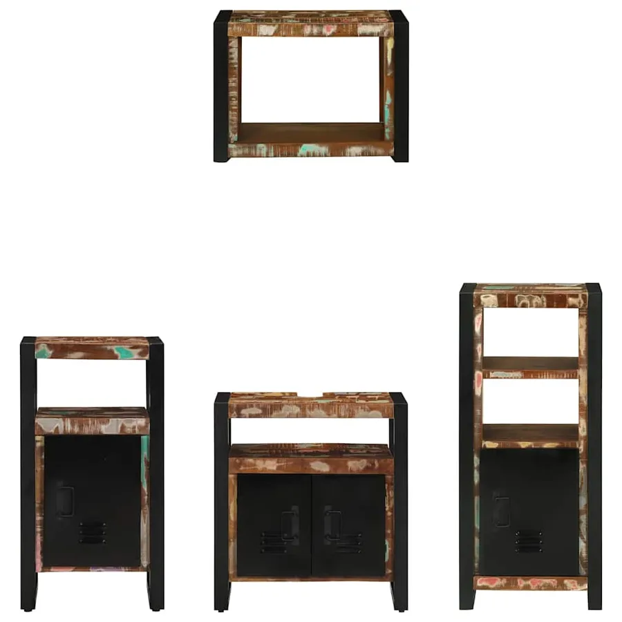 Ensemble de mobilier de salle de bain 4 pcs Bois Recyclé Solide - 8