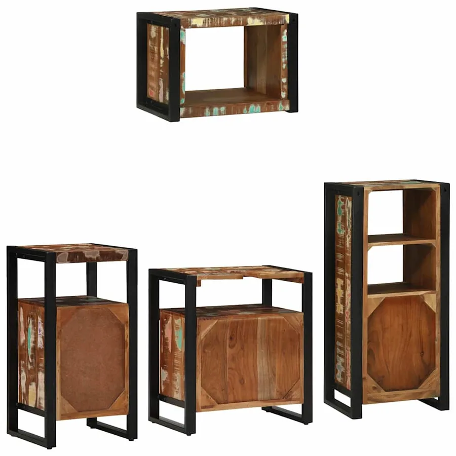 Ensemble de mobilier de salle de bain 4 pcs Bois Recyclé Solide - 9