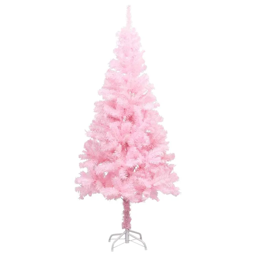 Arbre de Noël artificiel pré-éclairé et boules rose 180 cm PVC - 2