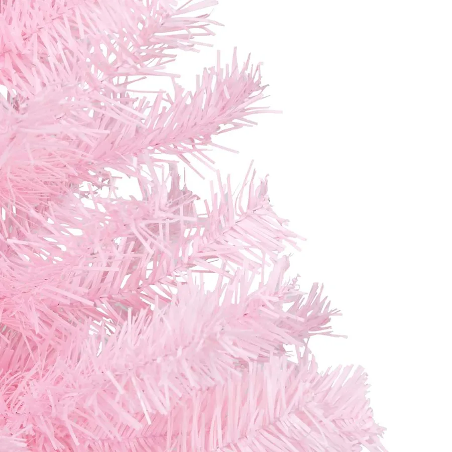 Arbre de Noël artificiel pré-éclairé et boules rose 180 cm PVC - 5