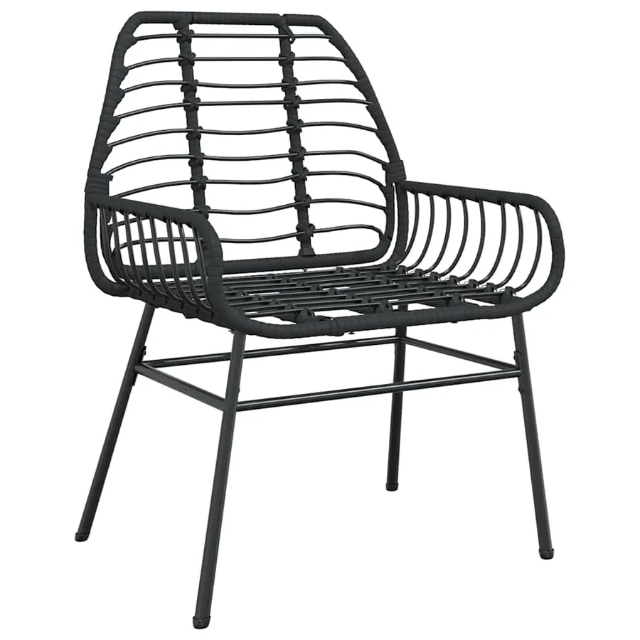 Ensemble de salle à manger pour jardin 7 pcs Noir polyrotin - 6