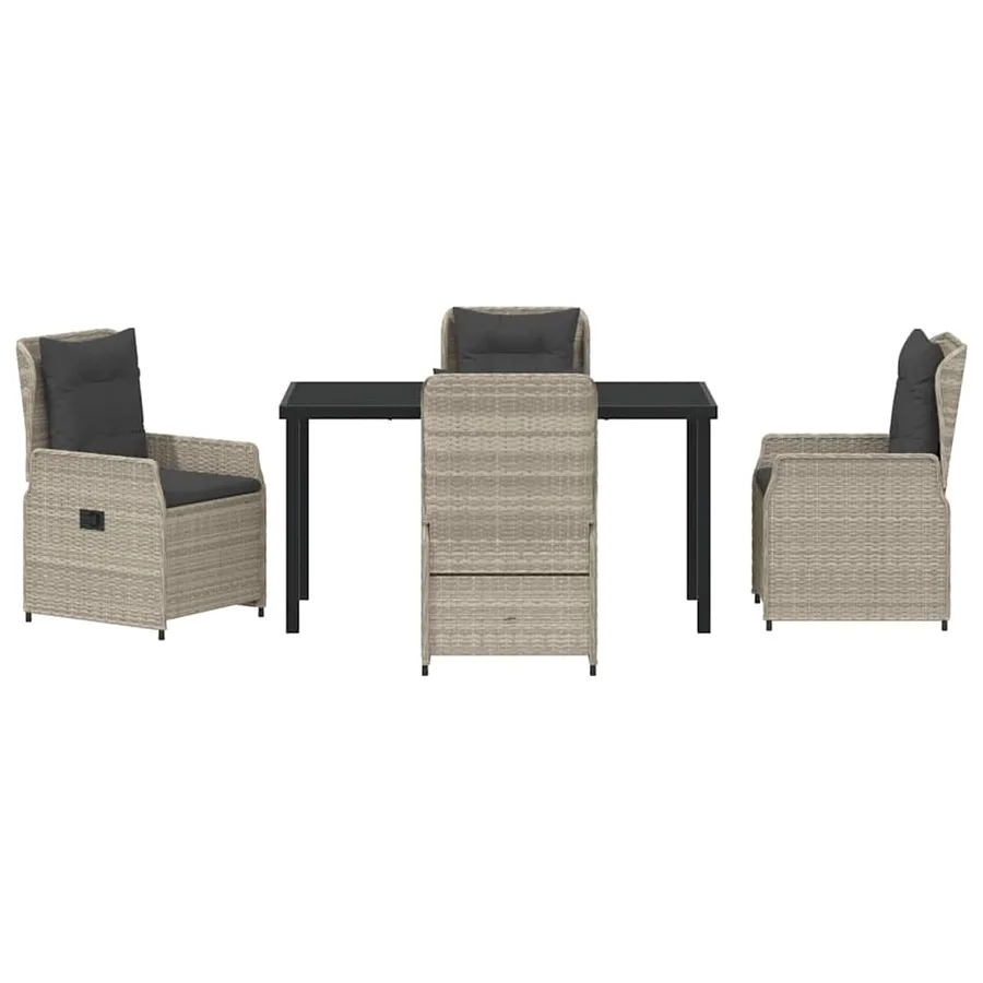 Ensemble de salle à manger pour jardin 5 pcs Gris clair - 7