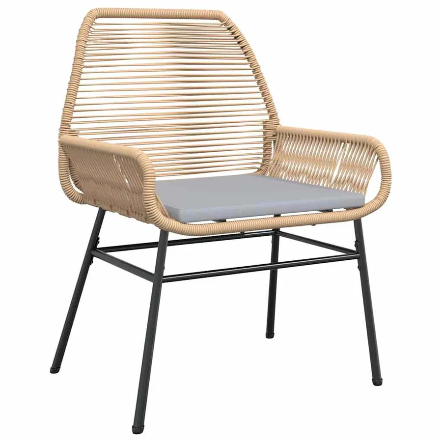 Ensemble de salle à manger pour jardin 5 pcs Marron polyrotin - 6