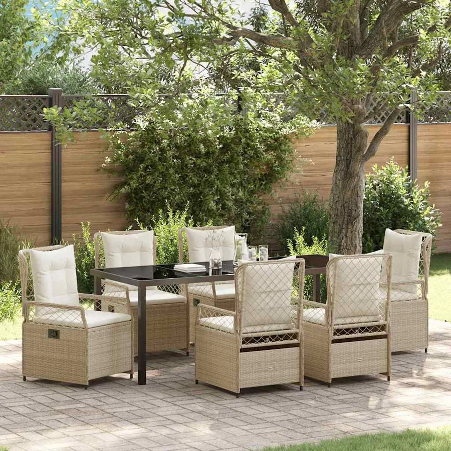 Ensemble de salle à manger pour jardin 7 pcs