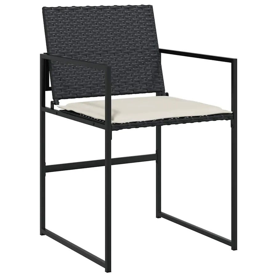 Ensemble de salle à manger pour jardin 5 pcs Noir et Crème - 6