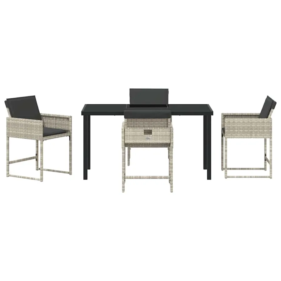 Ensemble de salle à manger pour jardin 5 pcs Gris clair - 7