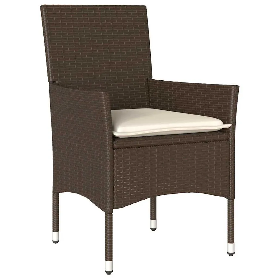 Ensemble de salle à manger pour jardin 9 pcs Marron polyrotin - 6