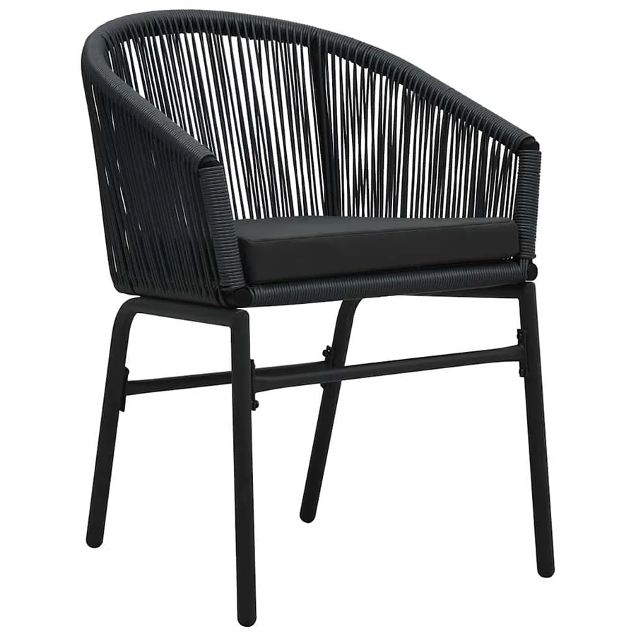 Ensemble de salle à manger pour jardin 5 pcs Noir - 6