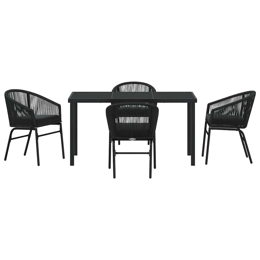 Ensemble de salle à manger pour jardin 5 pcs Noir - 7