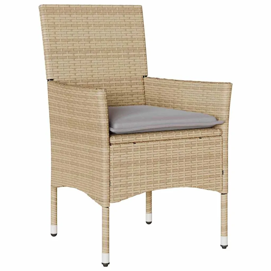 Ensemble de salle à manger pour jardin 7 pcs Beige polyrotin - 6