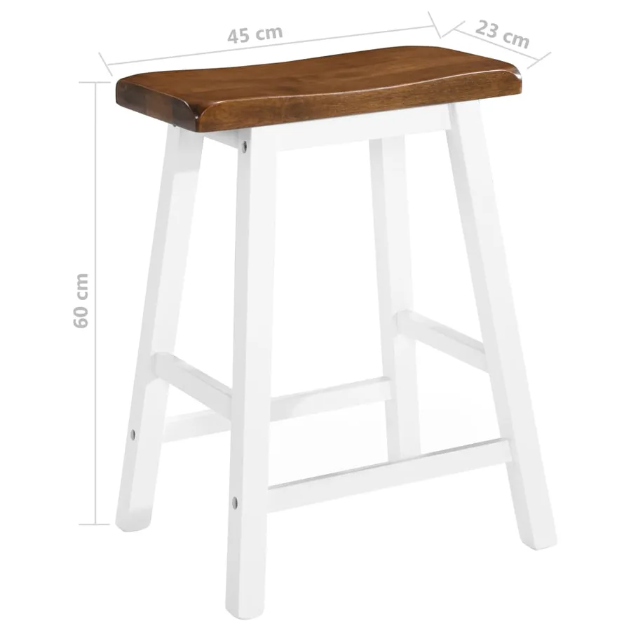 Tabourets de bar lot de 2 bois massif - 6