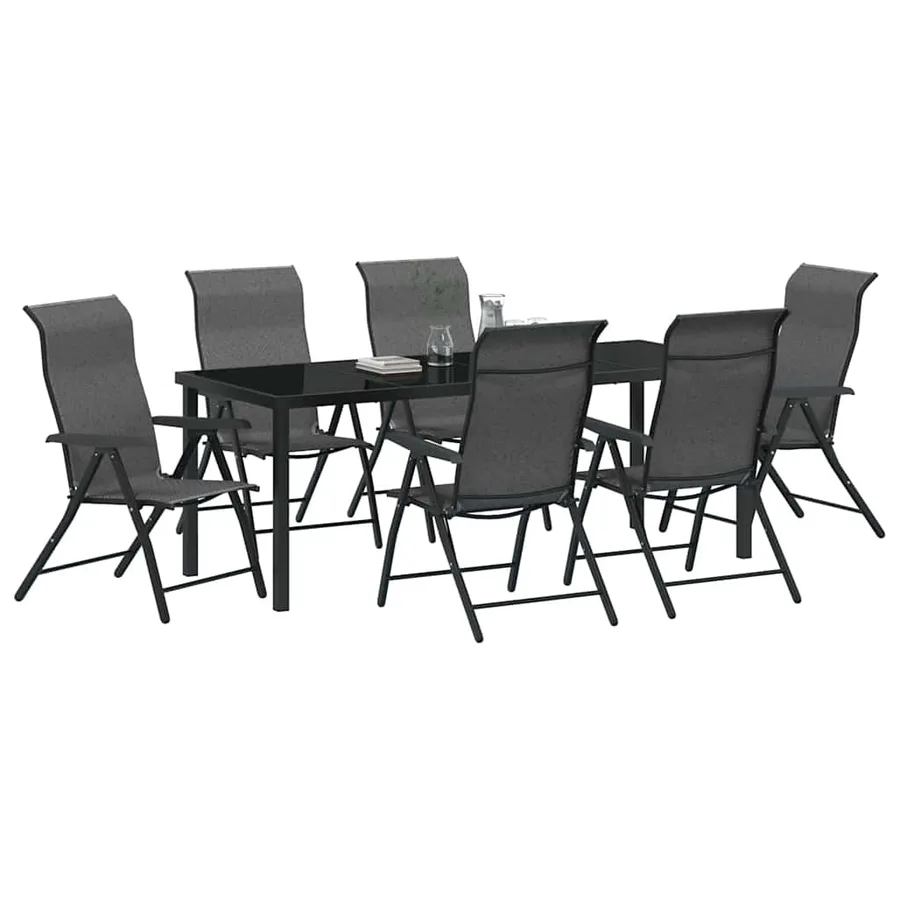 Ensemble de salle à manger pour jardin 7 pcs Gris - 3