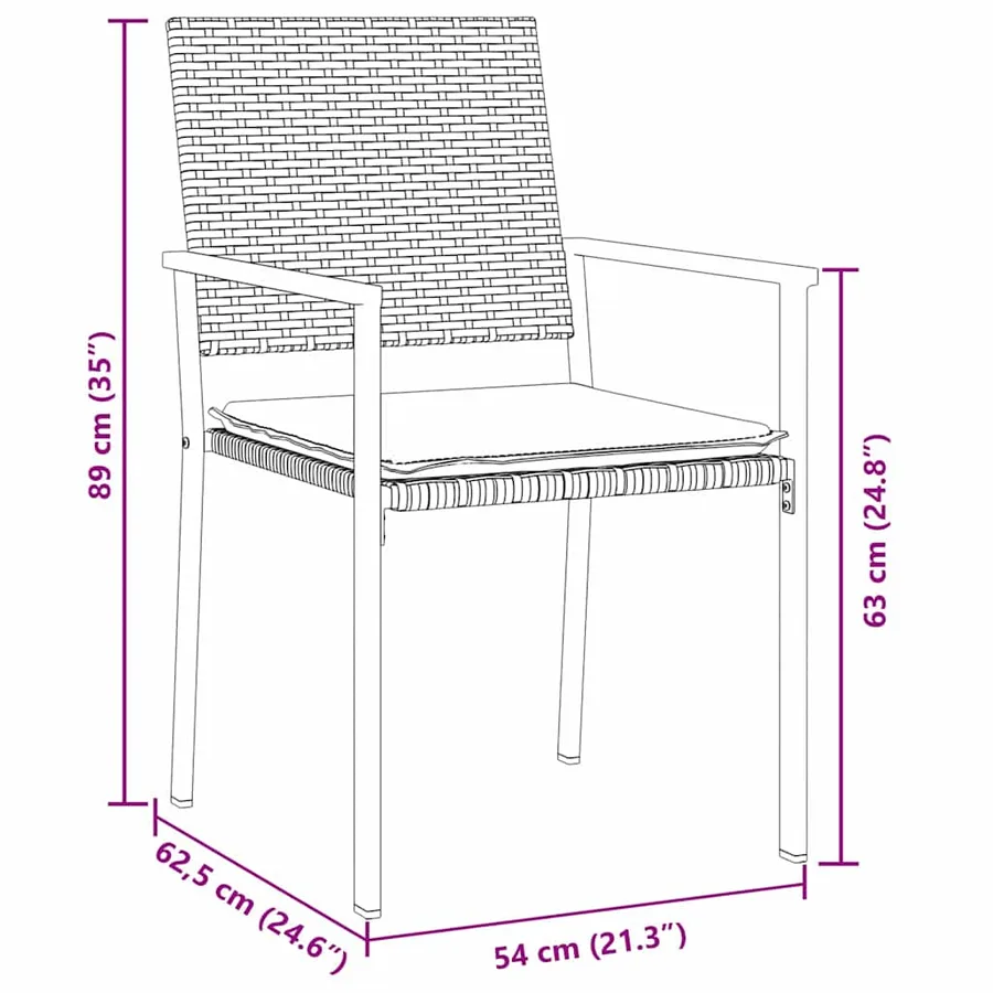 Ensemble de salle à manger pour jardin 5 pcs Noir et Gris Clair - 10