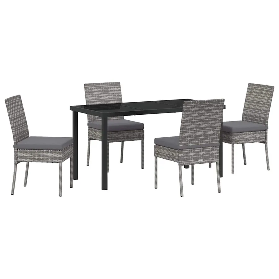 Ensemble de salle à manger pour jardin 5 pcs Gris - 2