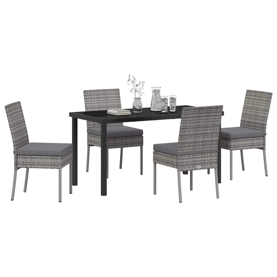 Ensemble de salle à manger pour jardin 5 pcs Gris - 3