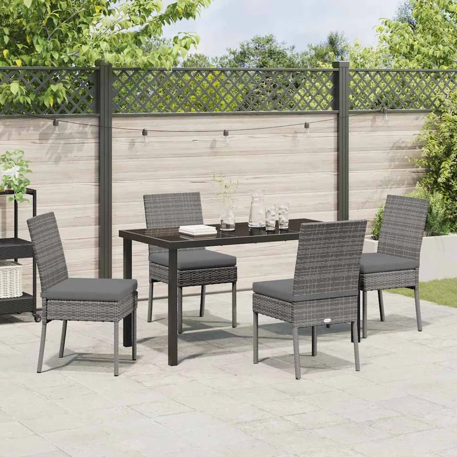 Ensemble de salle à manger pour jardin 5 pcs Gris - 4