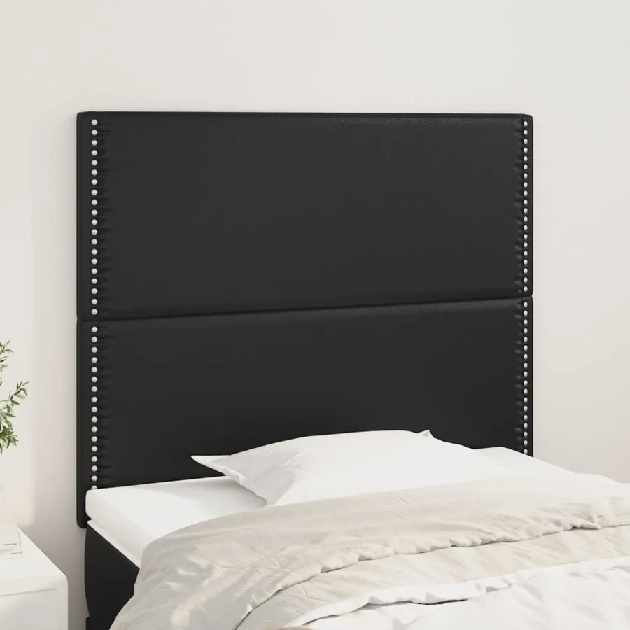 Tête de lit Noir 100x5x118/128 cm Similicuir