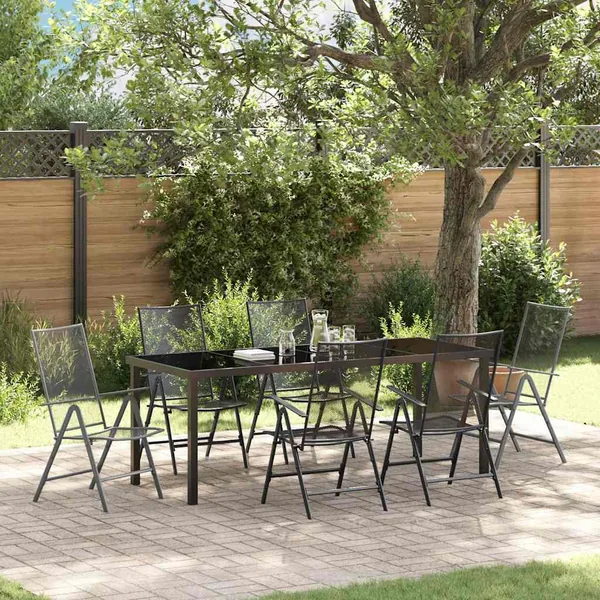 Ensemble de salle à manger pour jardin 7 pcs Anthracite