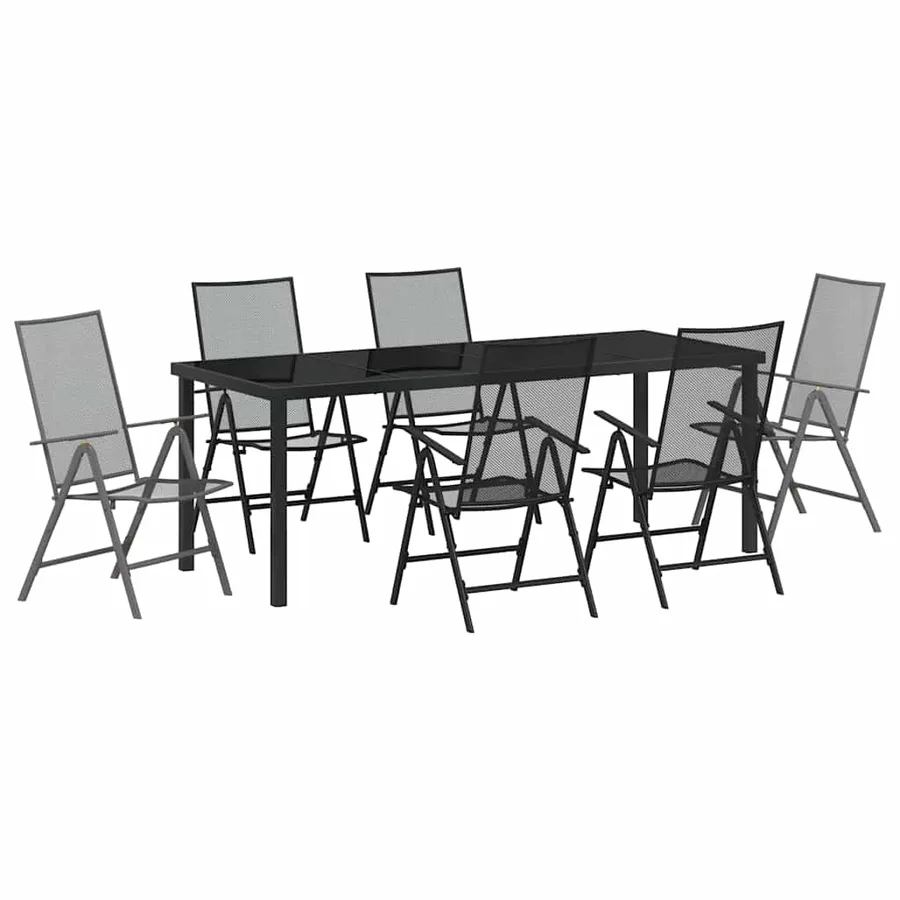 Ensemble de salle à manger pour jardin 7 pcs Anthracite - 2