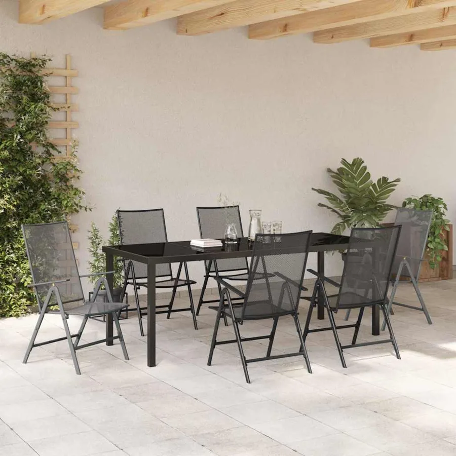 Ensemble de salle à manger pour jardin 7 pcs Anthracite - 4
