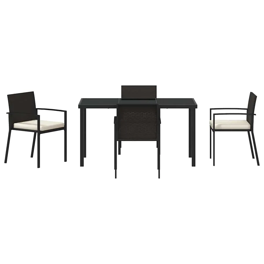Ensemble de salle à manger pour jardin 5 pcs Noir - 7