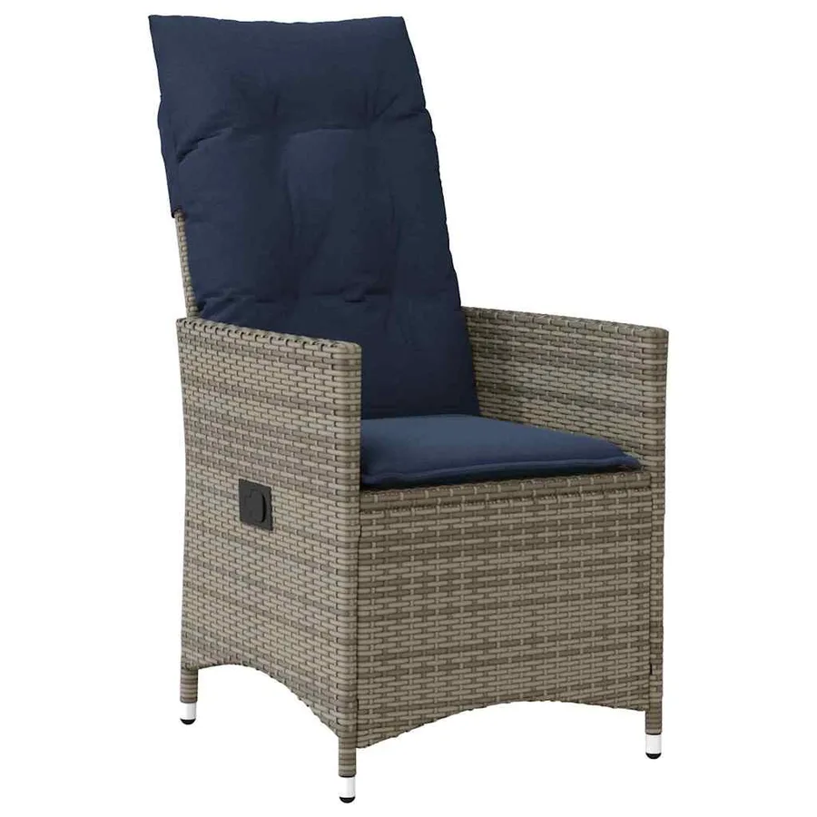Ensemble table et chaises avec coussin 5 pcs Gris Rotin PE - 6