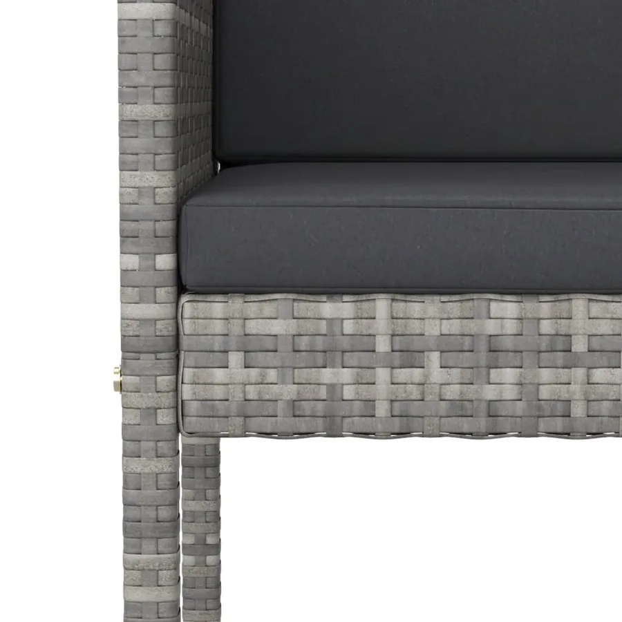 Ensemble de bar de jardin 5 pcs avec coussins gris poly rotin - 5