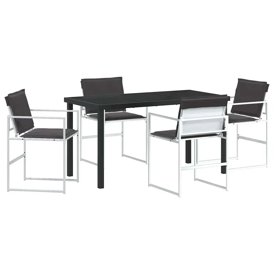 Ensemble de salle à manger pour jardin 5 pcs Blanc - 2