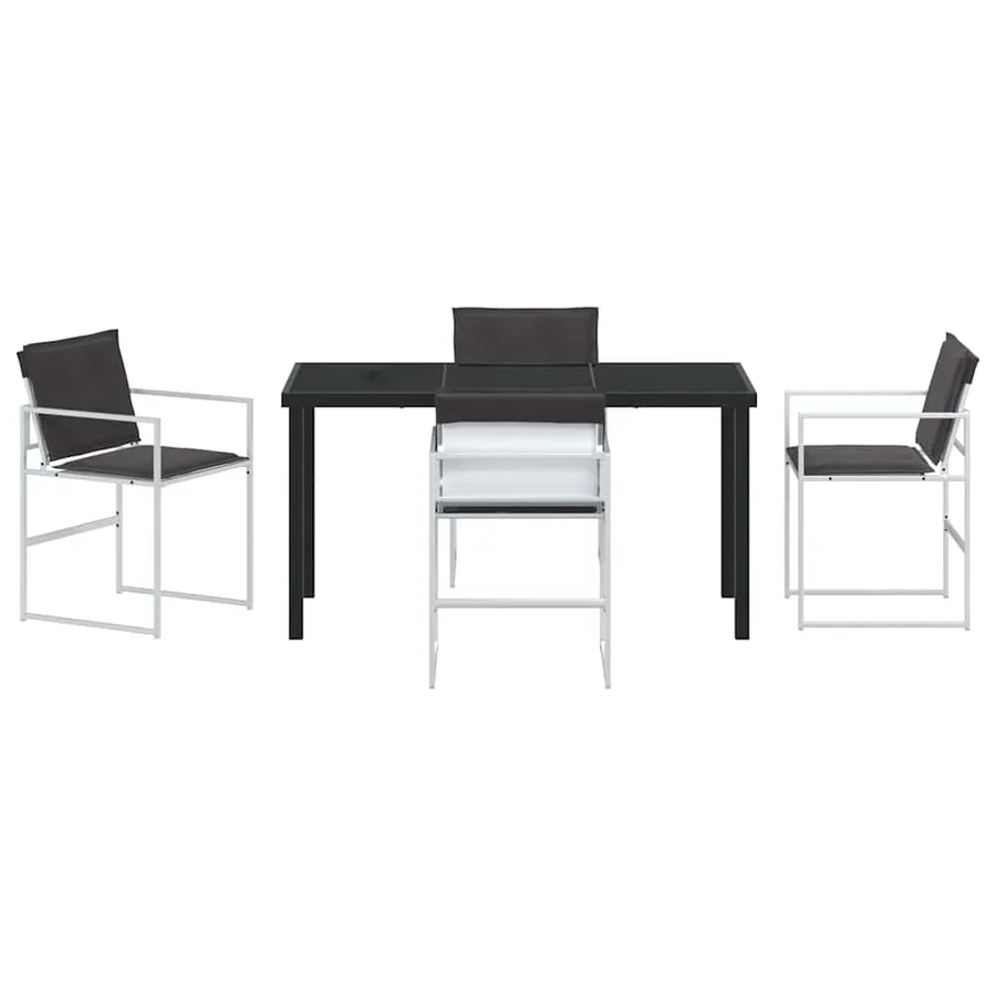 Ensemble de salle à manger pour jardin 5 pcs Blanc - 7
