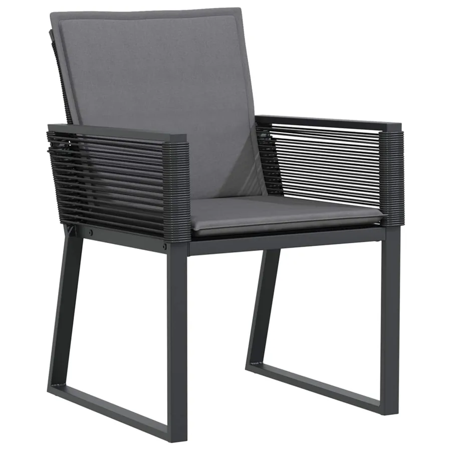 Ensemble de salle à manger pour jardin 9 pcs Noir polyrotin - 6