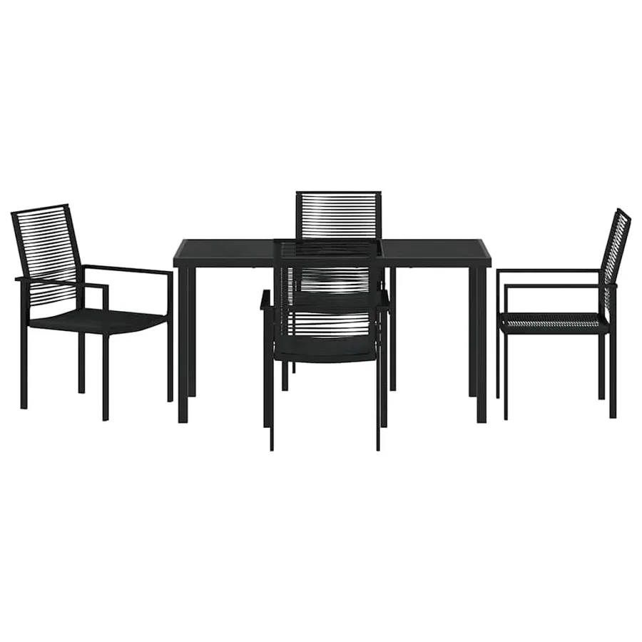 Ensemble de salle à manger pour jardin 5 pcs Noir - 7