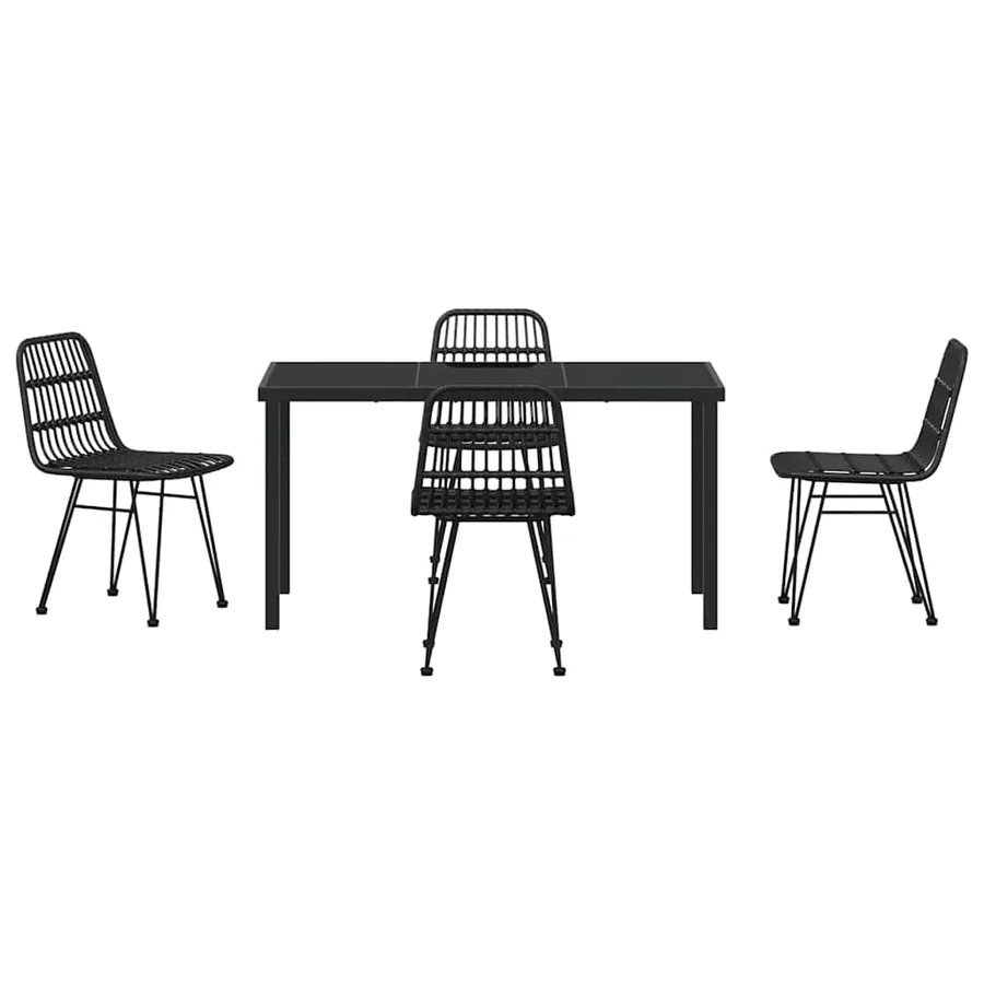Ensemble de salle à manger pour jardin 5 pcs Noir - 7
