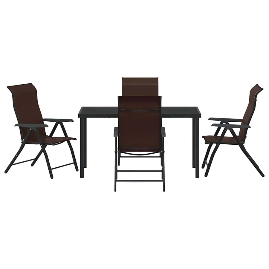 Ensemble de salle à manger pour jardin 5 pcs Marron - 7