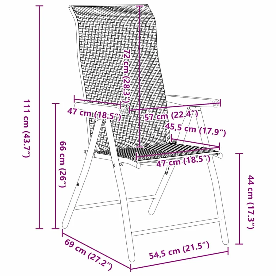 Ensemble de salle à manger pour jardin 5 pcs Marron - 8