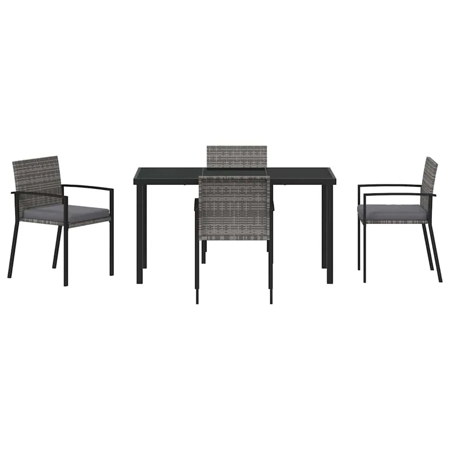 Ensemble de salle à manger pour jardin 5 pcs Gris - 7