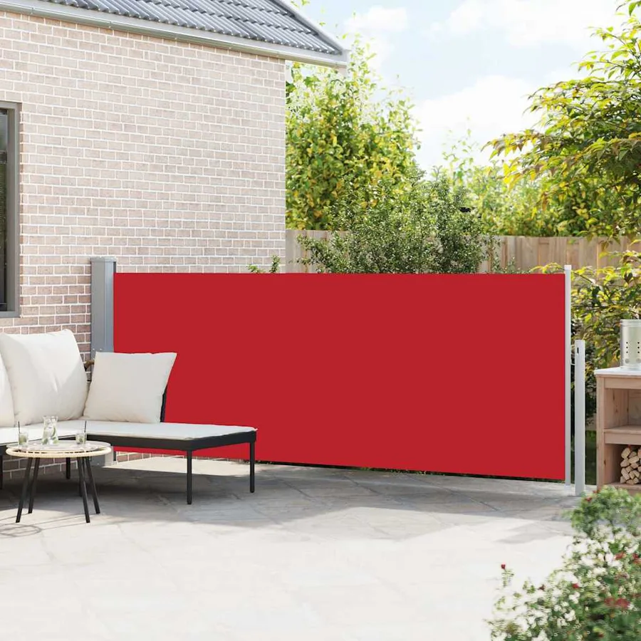 Auvent latéral rétractable de patio 140x500 cm Rouge - 3