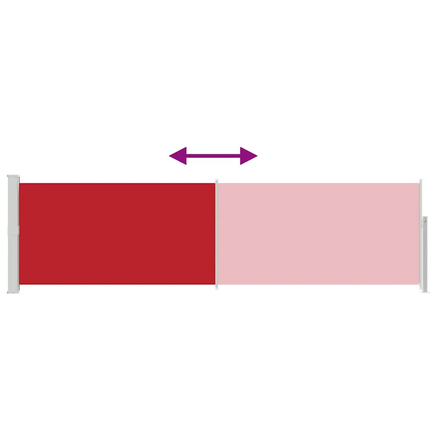 Auvent latéral rétractable de patio 140x500 cm Rouge - 8
