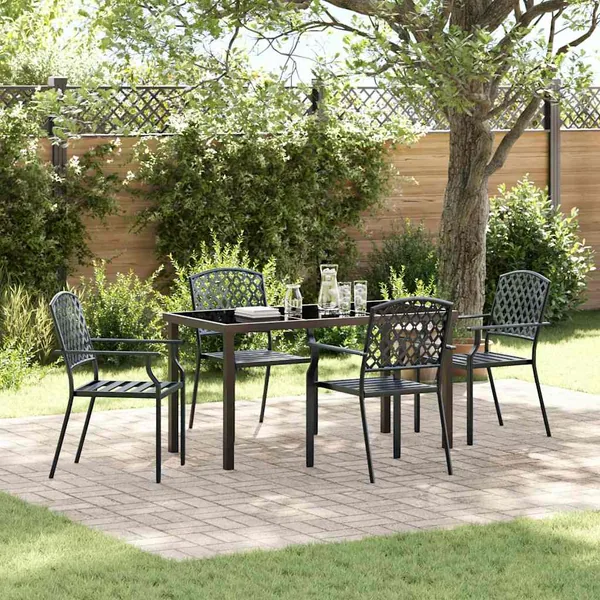 Ensemble de salle à manger pour jardin 5 pcs Anthracite