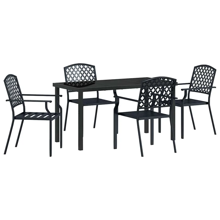 Ensemble de salle à manger pour jardin 5 pcs Anthracite - 2
