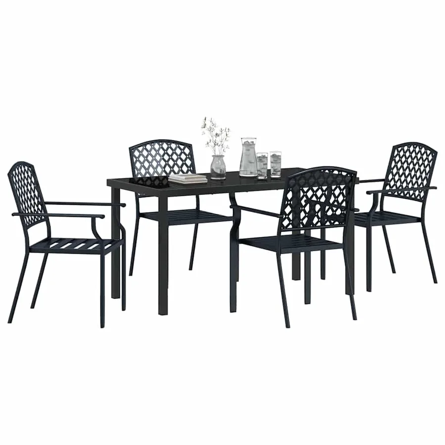 Ensemble de salle à manger pour jardin 5 pcs Anthracite - 3